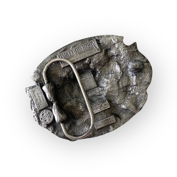 Vintage: Harley Davidson x Harmony Designs ©️1989 ☻ Eagle Rose Metal Belt Buckle - Picture 6 of 13